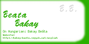 beata bakay business card